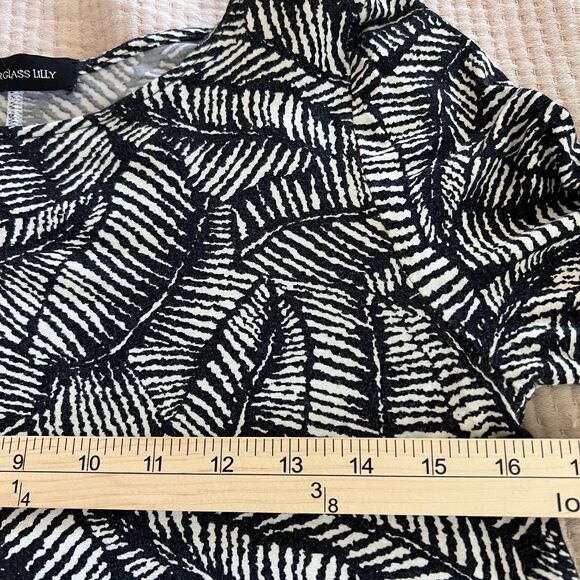 Hourglass Lilly Dress Womens XS/S Leaf Print Long Sleeve Midi Rayon Made in USA - Picture 10 of 12